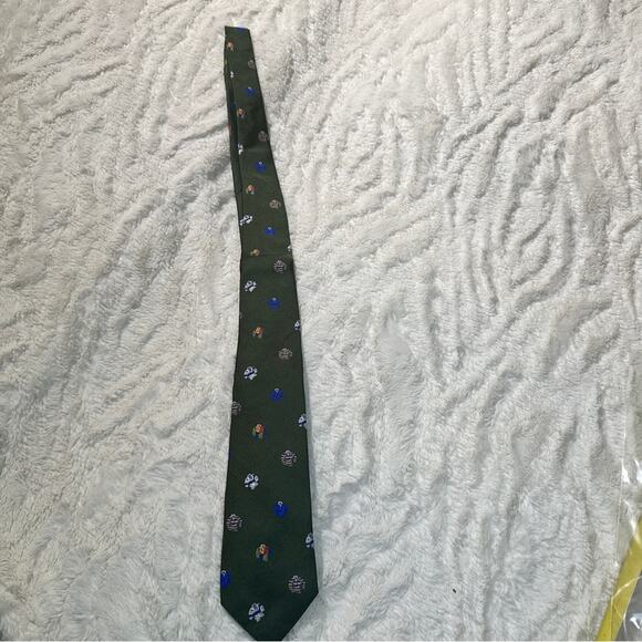 J.Crew One Size Men's Neck Tie Green Rugby English Silk Tie Preppy J Crew Office - Picture 3 of 7